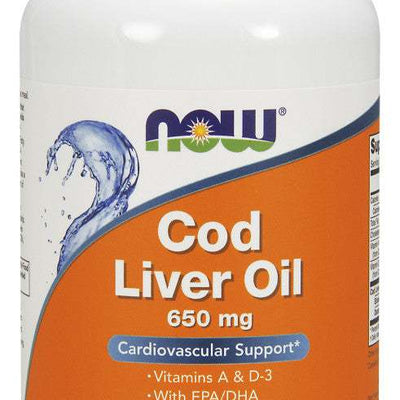 NOW Foods Cod Liver Oil, 650mg - 250 softgels