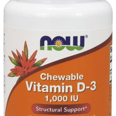 NOW Foods Vitamin D-3, 1000 IU (Chewable) - 180 chewables