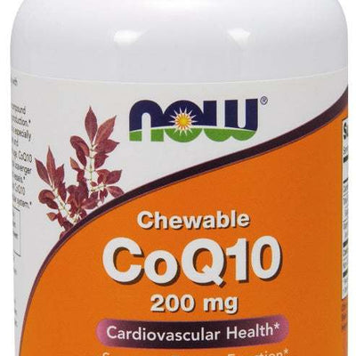 NOW Foods CoQ10 with Lecithin & Vitamin E, 200mg (Chewable) - 90 lozenges