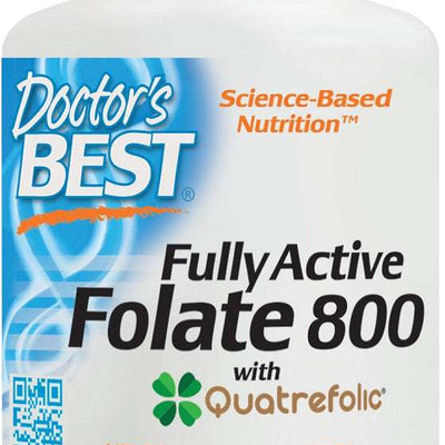 Doctor's Best Fully Active Folate 800 with Quatrefolic, 800mcg - 60 vcaps