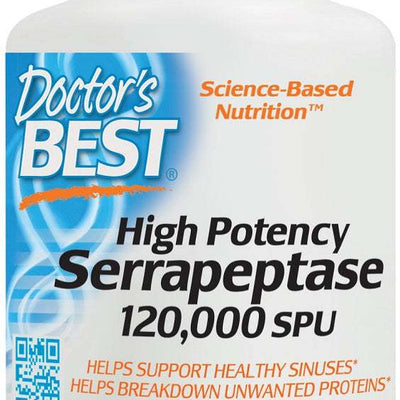 Doctor's Best Serrapeptase, 120 000 SPU High Potency - 90 vcaps