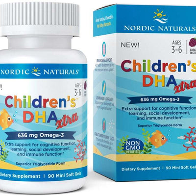 Nordic Naturals Children's DHA Xtra Fish Oil, 636mg Berry Punch - 90 mini softgels