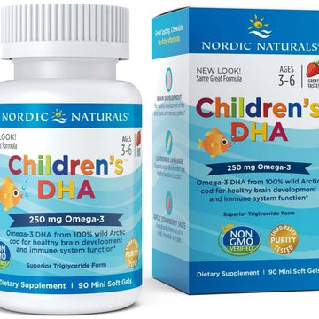 Nordic Naturals Children's DHA, 250mg Omega-3 Strawberry - 90 mini softgels