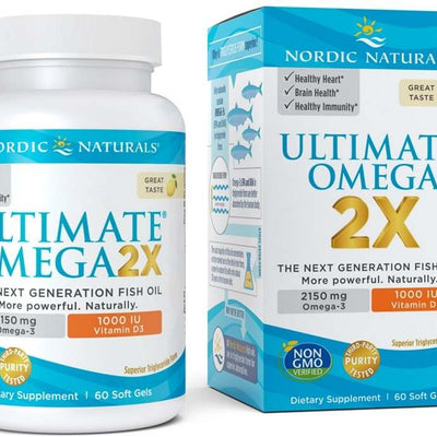 Nordic Naturals Ultimate Omega 2X with Vitamin D3, 2150mg Lemon - 60 softgels