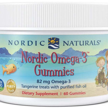 Nordic Naturals Nordic Omega-3 Gummies, 82mg Tangerine Treats - 60 gummies