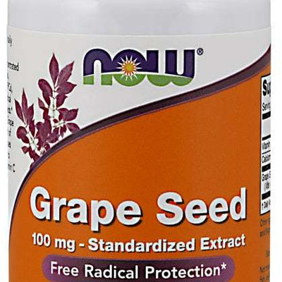 NOW Foods Grape Seed Standardized Extract, 100mg - 100 vcaps