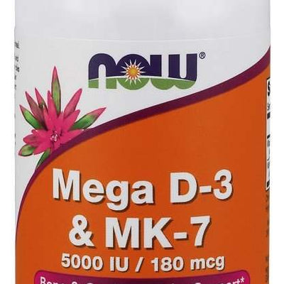 NOW Foods Mega D-3 & MK-7 - 60 vcaps