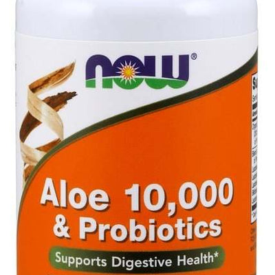 NOW Foods Aloe 10,000 & Probiotics - 60 vcaps