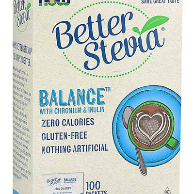 NOW Foods Better Stevia Balance with Chromium & Inulin - 100 packets
