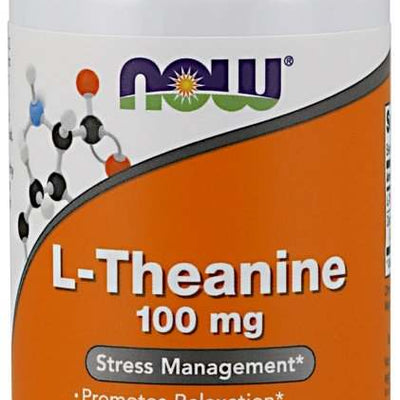 NOW Foods L-Theanine with Decaf Green Tea, 100mg - 90 vcaps
