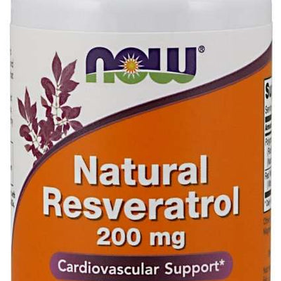 NOW Foods Natural Resveratrol with Red Wine Extract, 200mg - 60 vcaps