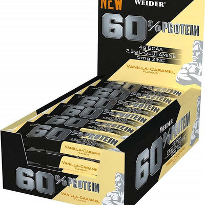 Weider 60% Protein Bar, Vanilla-Carmel - 24 x 45g