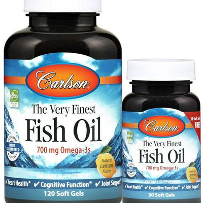 Carlson Labs The Very Finest Fish Oil - 700mg Omega-3s, Natural Orange - 120 + 30 softgels