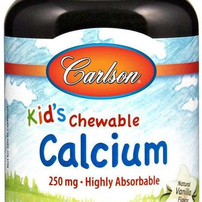 Carlson Labs Kid's Chewable Calcium, 250mg Natural Vanilla - 60 tablets