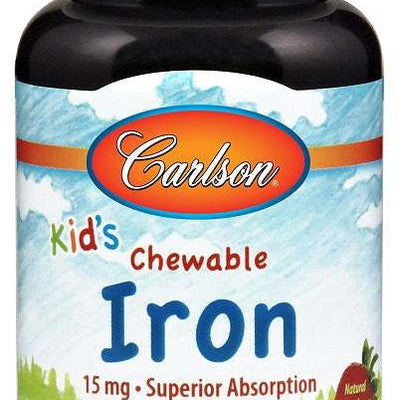Carlson Labs Kid's Chewable Iron, 15mg Strawberry - 60 tablets
