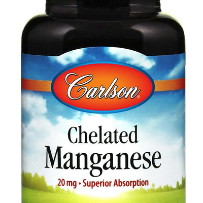 Carlson Labs Chelated Manganese, 20mg - 100 tablets