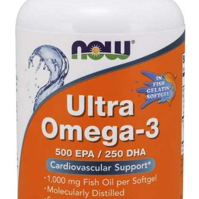 NOW Foods Ultra Omega-3 (In Fish Gelatin Softgels) - 180 fish softgels