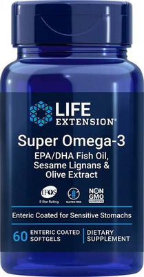 Life Extension Super Omega-3 EPA/DHA with Sesame Lignans & Olive Extract - 60 enteric coated softgels