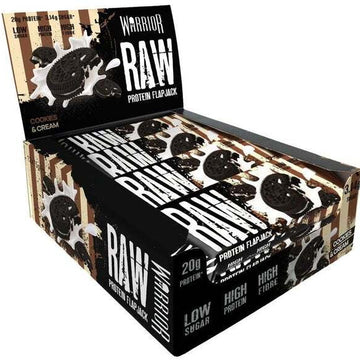 Warrior Raw Protein Flapjack, Cookies & Cream - 12 bars