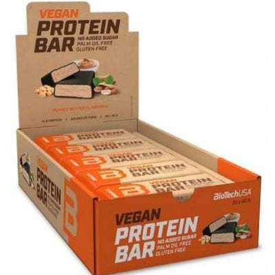 BioTechUSA Vegan Protein Bar, Peanut Butter - 20 x 50g