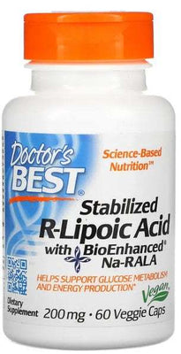 Doctor's Best Stabilized R-Lipoic Acid with BioEnhanced Na-RALA, 200mg - 60 vcaps