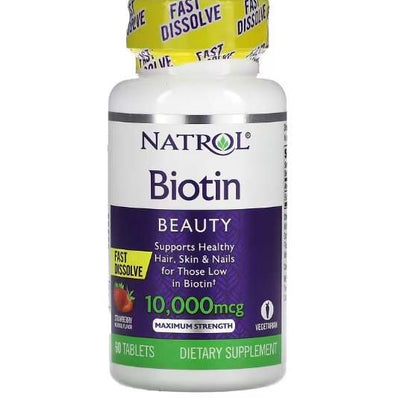 Natrol Biotin Fast Dissolve, 10000mcg (Strawberry) - 60 tablets