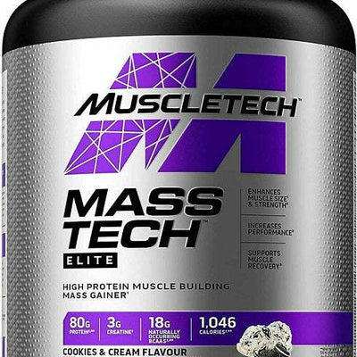 MuscleTech Mass-Tech Elite, Cookies & Cream - 3180 grams