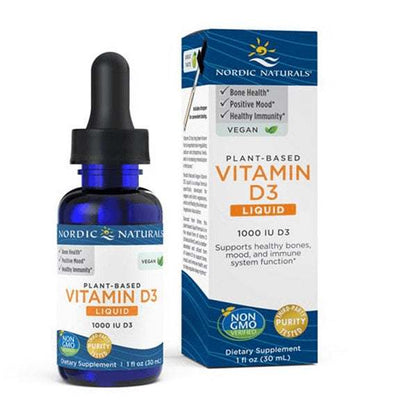 Nordic Naturals Plant-Based Vitamin D3 Liquid, 1000 IU Apple - 30 ml.