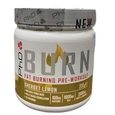 PhD Burn Pre-Workout, Sherbet Lemon - 200 grams