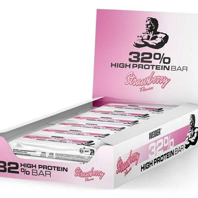 Weider 32% High Protein Bar, Strawberry - 12 x 60g