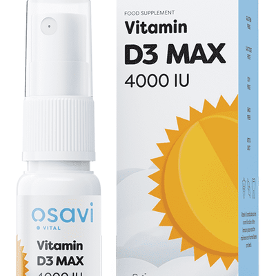 Osavi Vitamin D3 Oral Spray, MAX 4000IU - 12.5 ml.