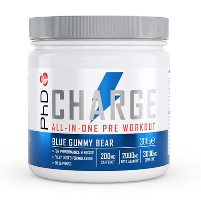 PhD Charge All-In-One Pre-Workout, Blue Gummy Bear - 300 grams
