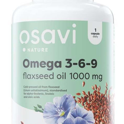 Osavi Omega 3-6-9 Flaxseed Oil, 1000mg - 120 softgels