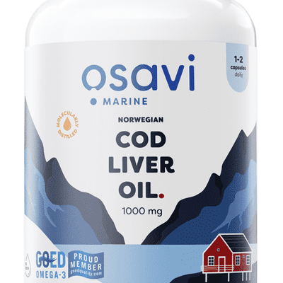 Osavi Norwegian Cod Liver Oil Softgels, 1000mg (Lemon) - 180 softgels