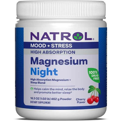 Natrol High Absorption Magnesium Night, Cherry - 462 grams