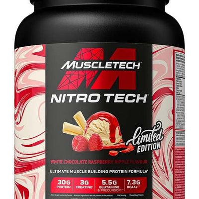 MuscleTech Nitro-Tech, White Chocolate Raspberry Ripple - 908 grams