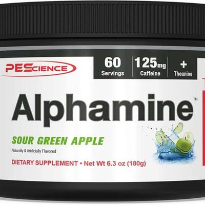 PEScience Alphamine, Sour Green Apple - 180 grams