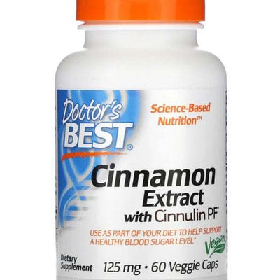 Doctor's Best Cinnamon Extract with CinnulinPF, 125mg - 60 vcaps