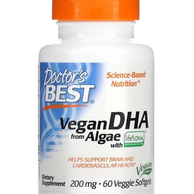 Doctor's Best Vegan DHA from Algae, 200mg - 60 veggie softgels