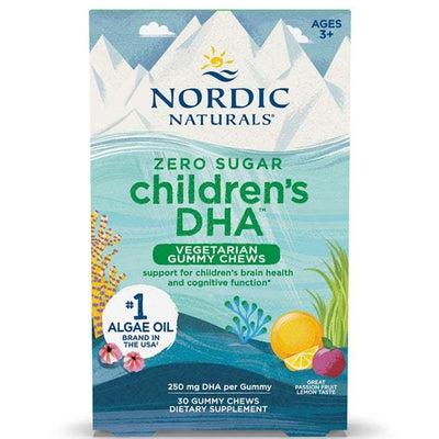 Nordic Naturals Children's DHA Vegetarian Gummy Chews, 250mg Passion Fruit Lemon - 30 gummies