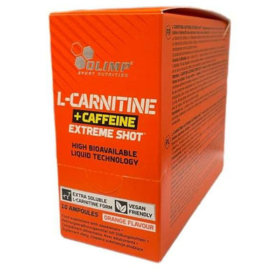 Olimp Nutrition L-Carnitine + Caffeine Extreme Shot, Orange - 10 x 25 ml.