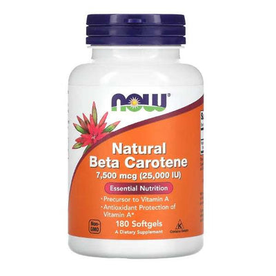 NOW Foods Beta Carotene Natural, 25 000 IU - 180 softgels