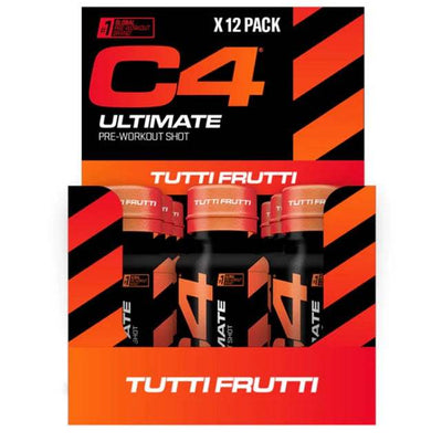 Cellucor C4 Ultimate Pre-Workout Shot, Tutti Frutti - 12 x 60 ml.