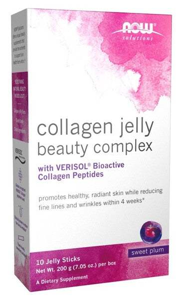 NOW Foods Collagen Jelly Beauty Complex, Sweet Plum - 10 jelly sticks