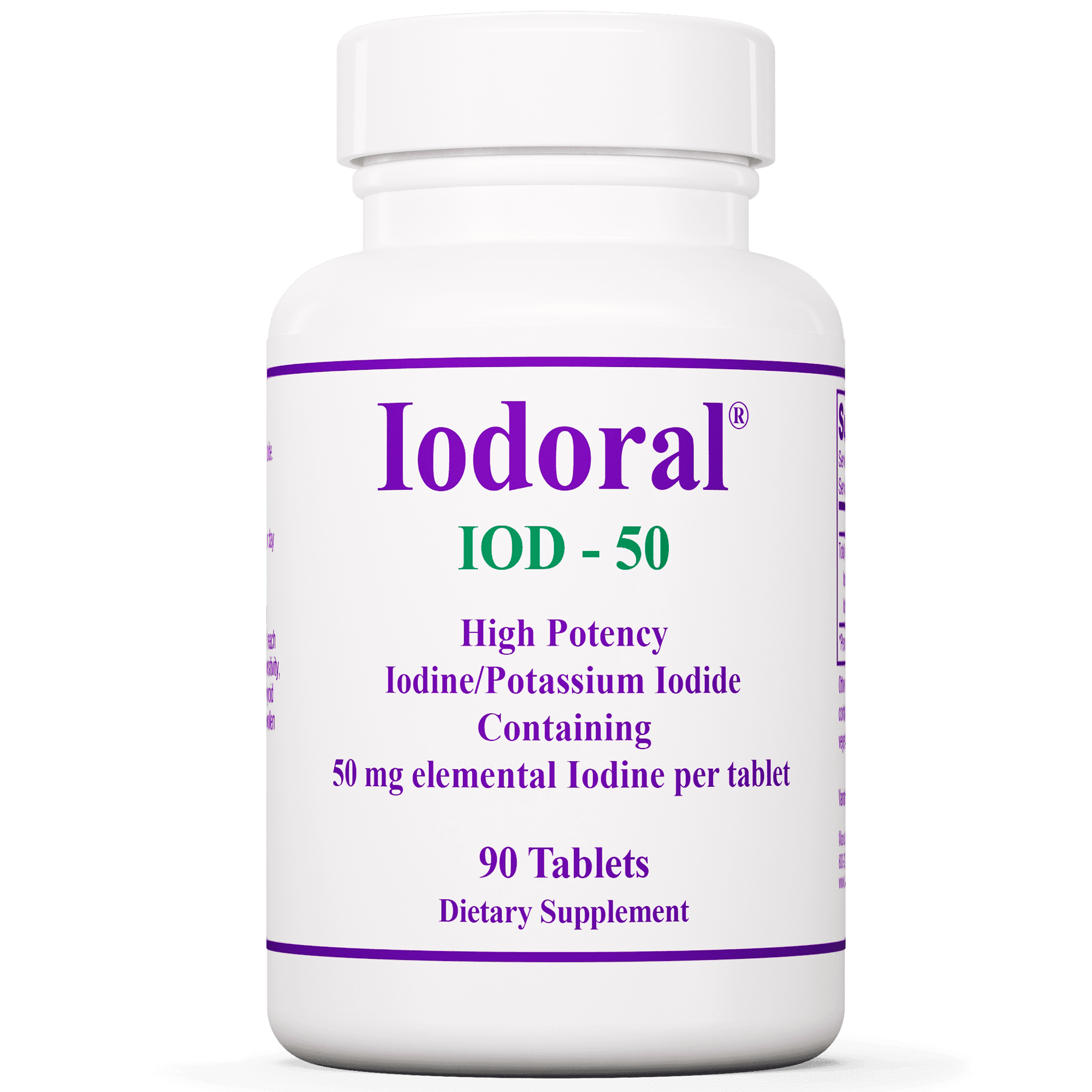 Iodoral IOD-50 (Iodine/Potassium Iodide) 50mg, 90 tablets - Optimox - welzo