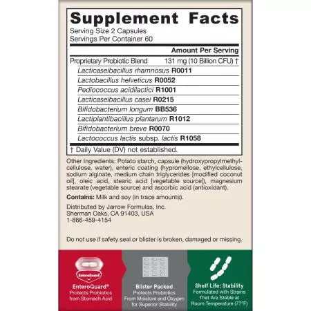 Jarrow Formulas JarroDophilus EPS (Digestive Probiotic) 10 Billion CFU 120 Veggie Capsules