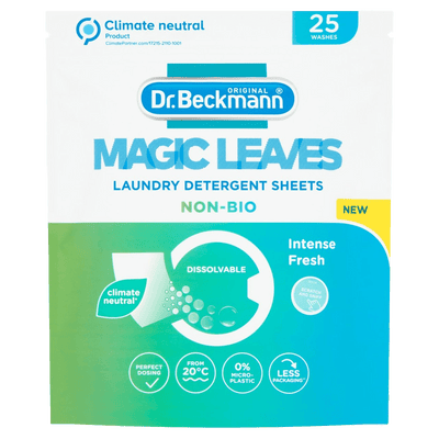 Dr. Beckmann Magic Leaves Laundry Detergent Sheets Non-Bio Pack of 25 - welzo