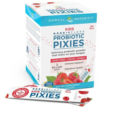 Kids Nordic - Flora Probiotic Pixies (Red Berry) 3 Billion CFU, 30 Packets - Nordic Naturals - welzo