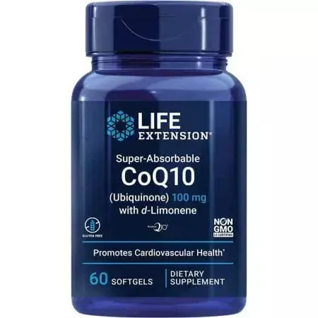 Разширение на живота SuperAbsorbable CoQ10 (Ubiquinone) с Dlimonene 60 Softgels