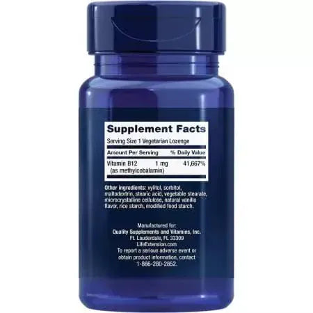 Extensión de la vida Vitamina B12 metilcobalamina 60 pastillas vegetarianas